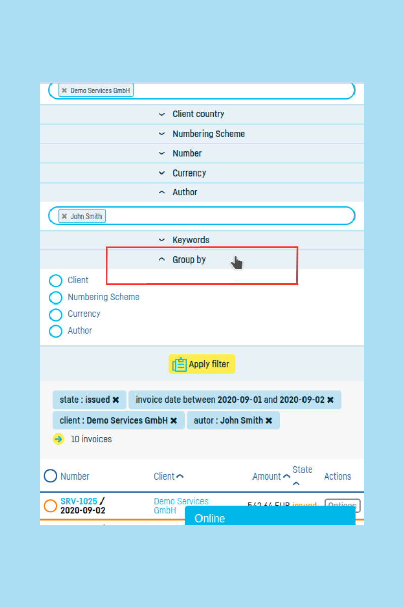 How to use search filters? - step 5